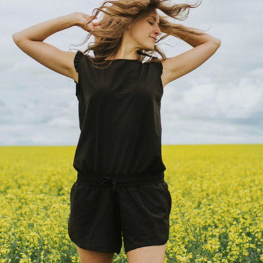 Black Fitness Romper